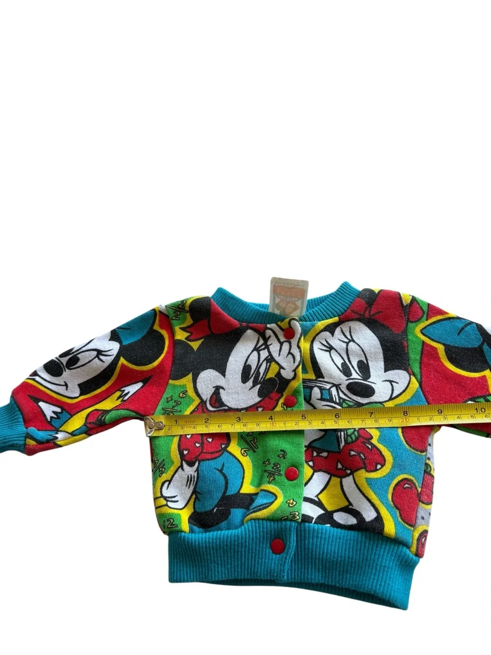 Vtg 1990s Disney Minnie Mouse Snap-front Sweatshirt Cardigan Sz 6m